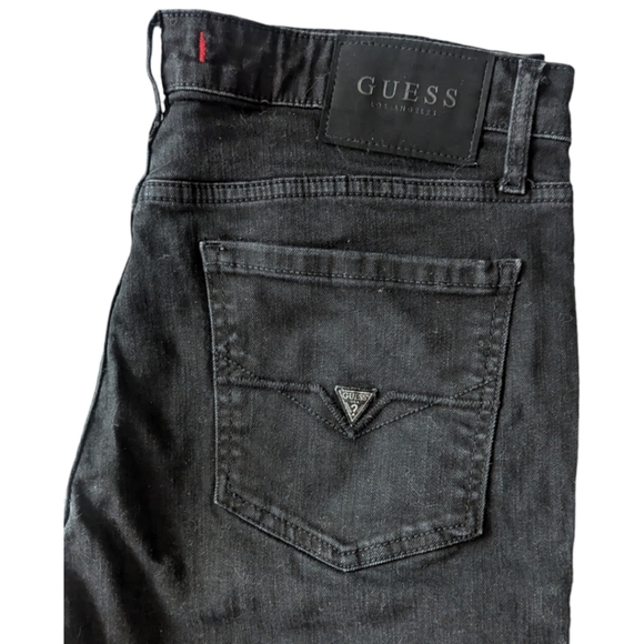 GUESS Jeans - Men's Black Wash Slim Straight Del Mar Fit Denim - W33x34L - Picture 9 of 10